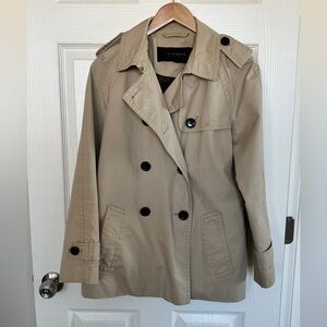 Coach Tan Short Trench Coat Double-Breasted (flawed) Size Medium